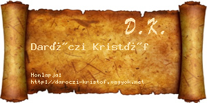 Daróczi Kristóf névjegykártya
