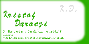 kristof daroczi business card